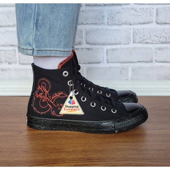⭐Converse x Dungeons & Dragons Chuck Taylor All Star Black Womens Sz 8.5 A09886C - Picture 3 of 12